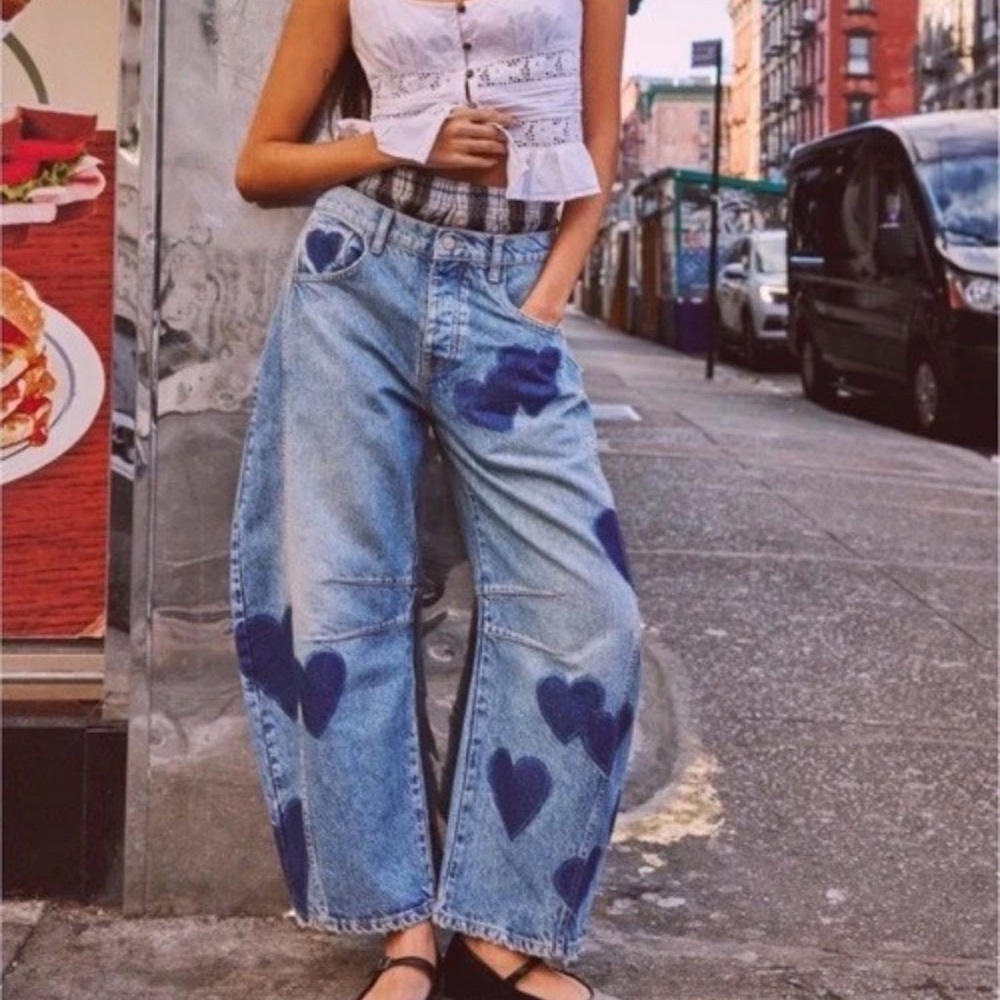We The Free Good Luck Shadow Patch Jeans Hearts
